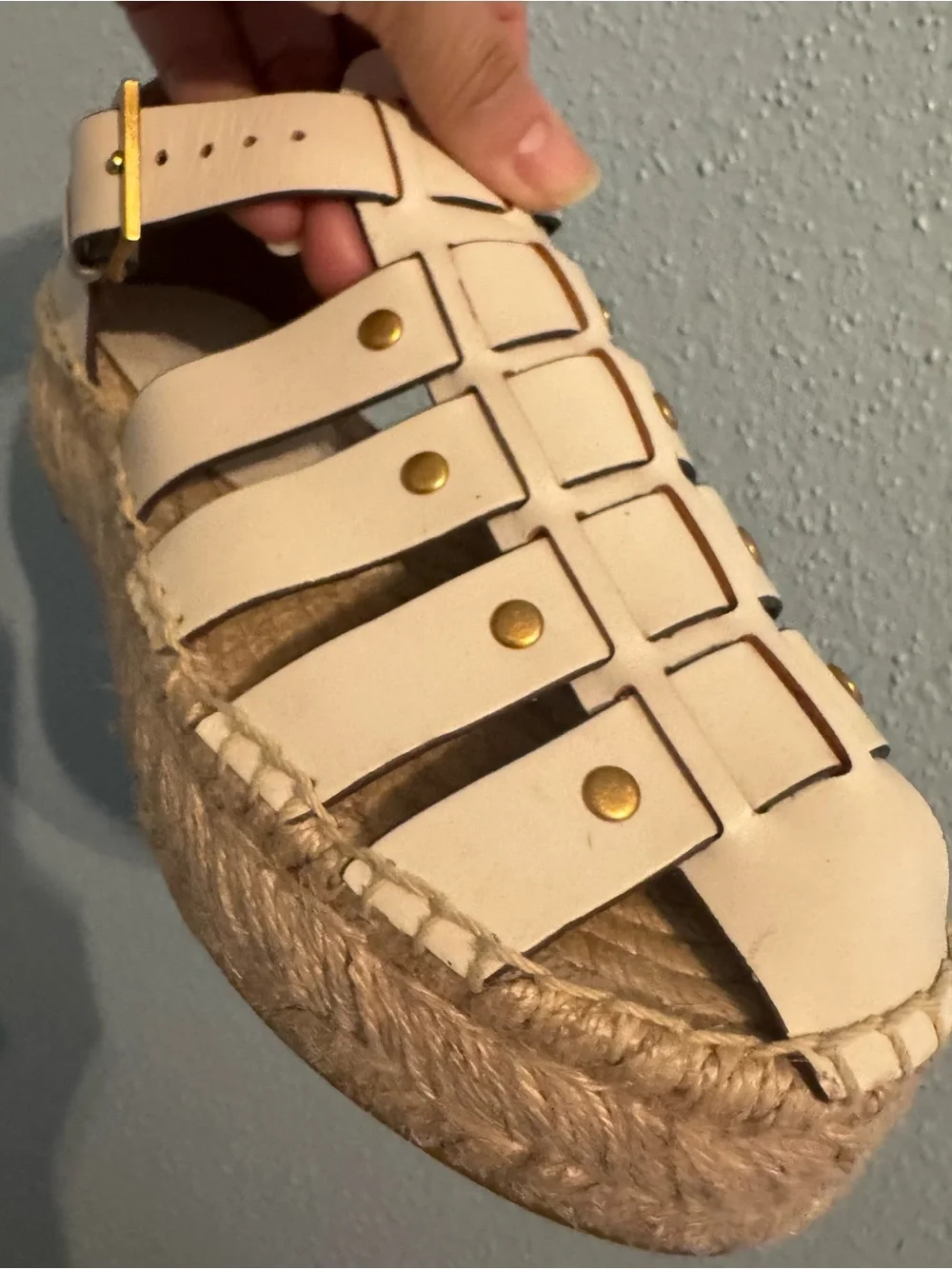 Tory Burch Leather Fisherman Espadrille Platform Sandals